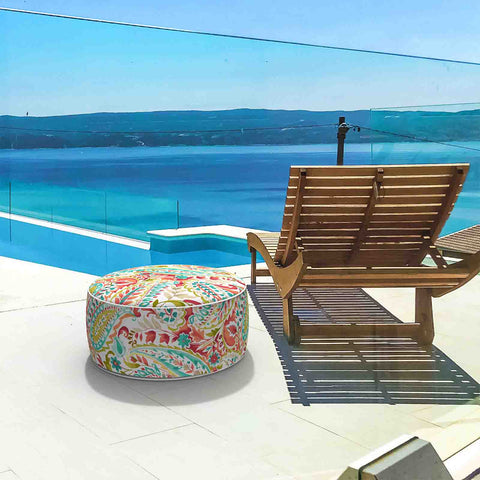 Inflatable Ottoman Warm Paisley beach