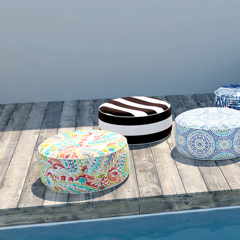 Inflatable Ottoman Warm Paisley with pump all