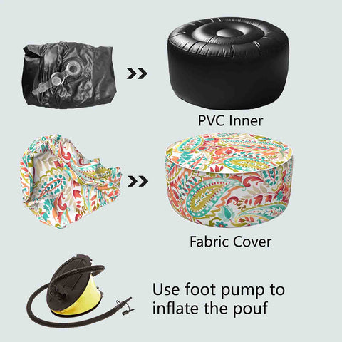 Inflatable Ottoman Warm Paisley parts
