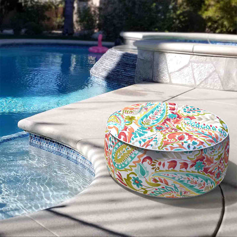 Inflatable Ottoman Warm Paisley in pool