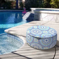 Inflatable ottoman used in pool