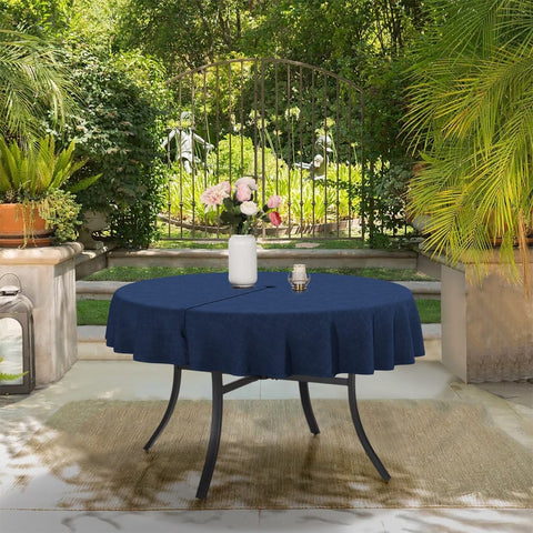 Round Table Covers|LVTXIII Outdoor-tablecloth and flowers