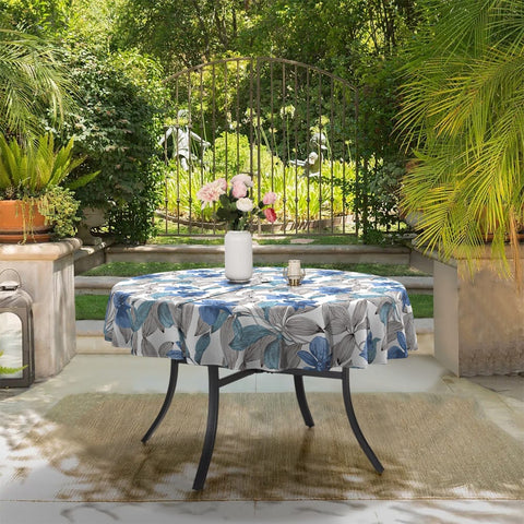 Round Table Covers|LVTXIII Outdoor-tablecloth and flowers