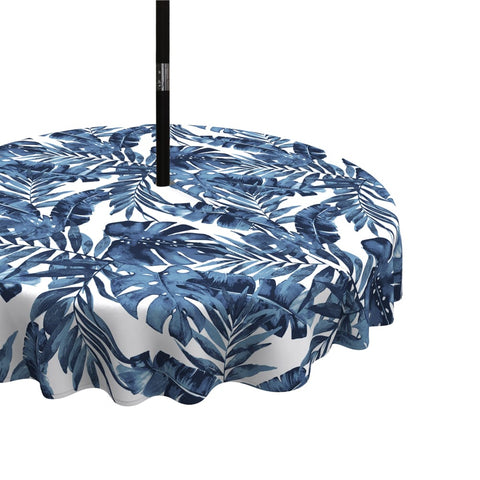 Round Table Covers|LVTXIII Outdoor-Palm-Blue