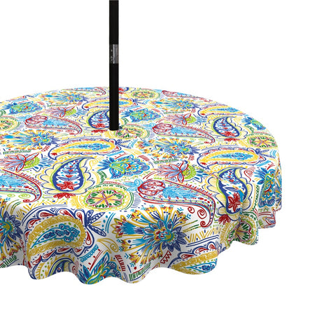 Round Table Covers|LVTXIII Outdoor-Red-Paisley
