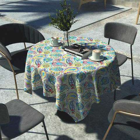 Round Table Covers|LVTXIII Outdoor-tablecloth with coffee 