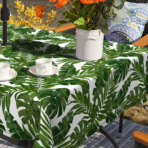 LVTXIII Outdoor/Indoor Rectangle Tablecloth 60" Palm Green