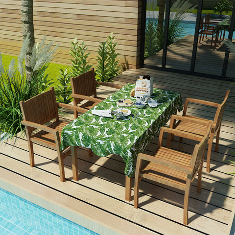 LVTXIII Outdoor/Indoor Rectangle Tablecloth 60" Palm Green