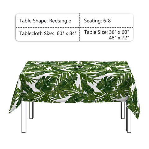 LVTXIII Outdoor/Indoor Rectangle Tablecloth 60" Palm Green