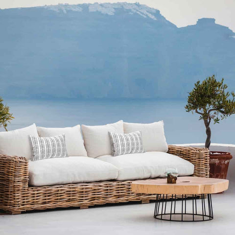 lumbar pillows outdoor on sofa