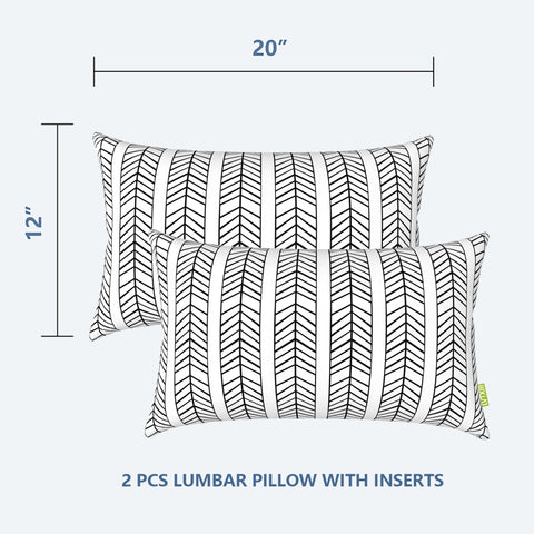 lumbar pillows outdoor 12x20