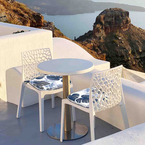 Patio Chair Pads blue leaves with chairs 2