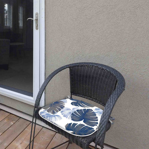 Patio Chair Pads blue leaves outdoor