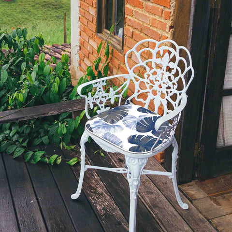 Patio Chair Pads blue leaves with chair