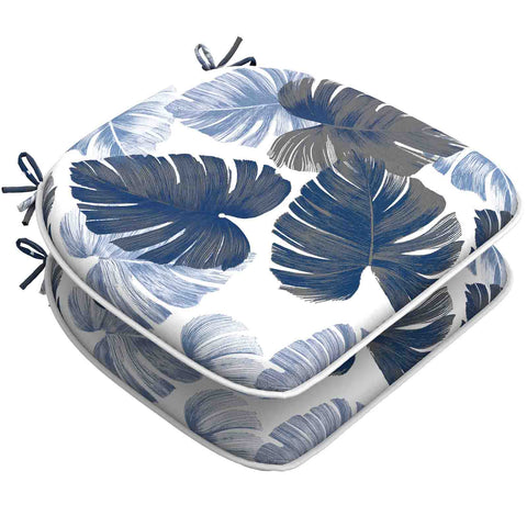 Patio Chair Pads blue leaves