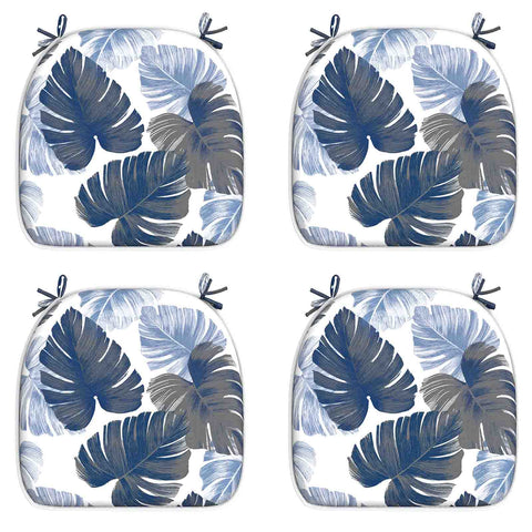 Patio Chair Pads blue leaves 4