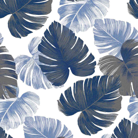 Patio Chair Pads blue leaves print