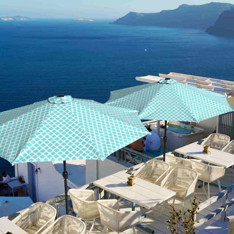 Patio outdoor umbrella green geometry LVTXIII Outdoor