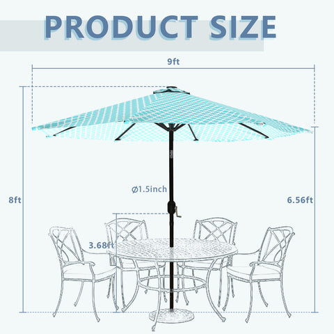 Patio outdoor umbrella green geometry LVTXIII Outdoor