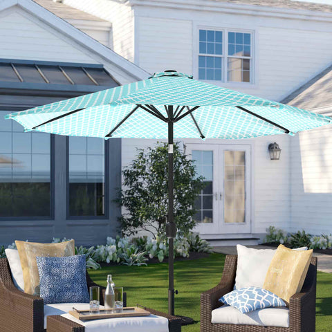 Patio outdoor umbrella green geometry LVTXIII Outdoor