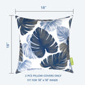 LVTXIII Outdoor Throw Pillow Covers 18" x 18" Blue Monstera (Pack of 2)