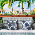 LVTXIII Outdoor Throw Pillow Covers 18" x 18" Blue Monstera (Pack of 2)