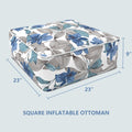 Square Inflatable Ottoman Size Clemens Noir Blue 