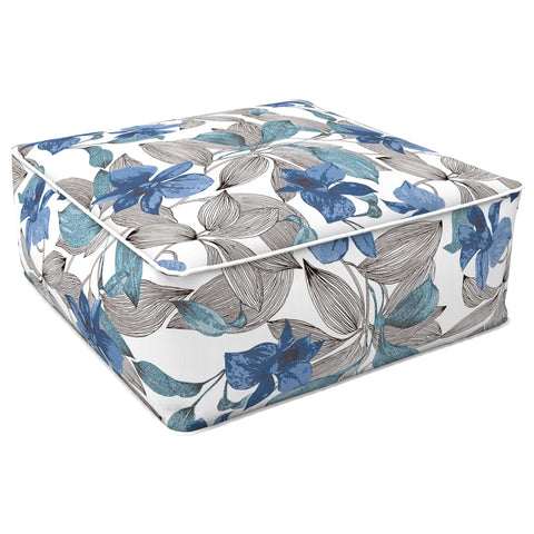 Square Inflatable Ottoman Clemens Noir Blue