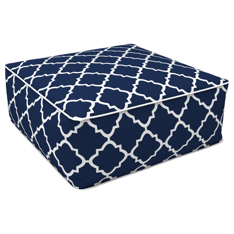 Square Inflatable Ottoman Geomentry Navy