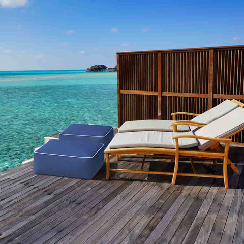 square inflatable ottoman in patio