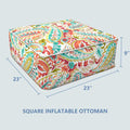 Square Inflatable Ottoman Pretty Paisley Size