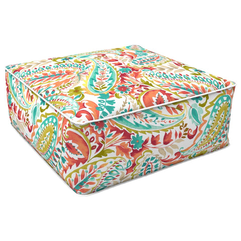 Square Inflatable Ottoman Pretty Paisley