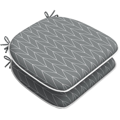 LVTXIII Outdoor Seat Cushions Patio Chair Pads 16"x17" Resort Stripe Grey