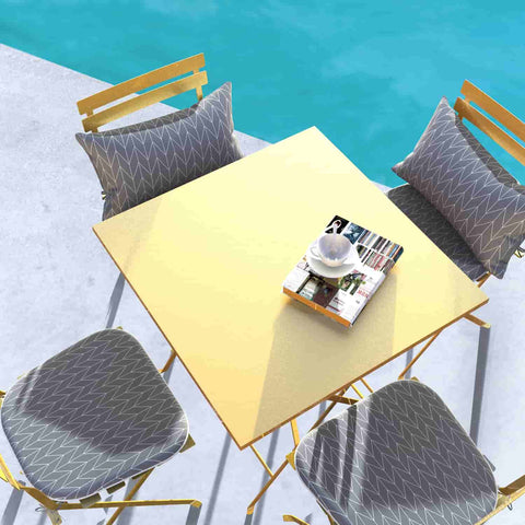Stripe seat cushion with chair