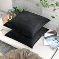 LVTXIII Outdoor Indoor Velvet Square Pillow Covers Black (Pack of 2)