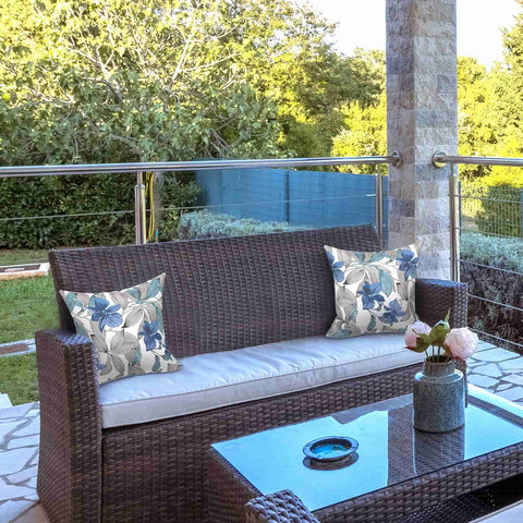 LVTXIII Outdoor/Indoor Square Throw Pillows 18”x18” Noir Blue (Set of 2)