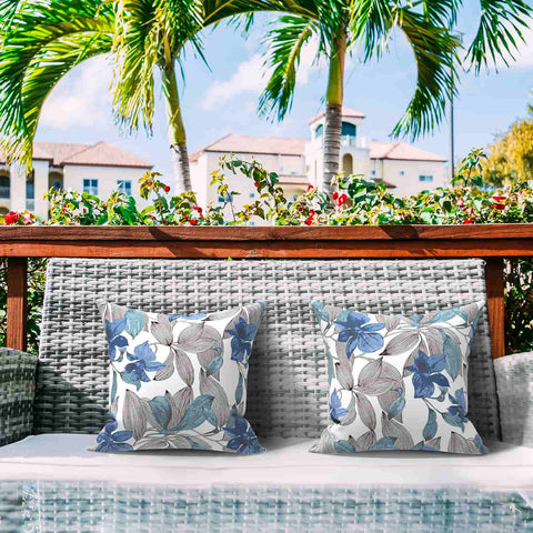 LVTXIII Outdoor/Indoor Square Throw Pillows 18”x18” Noir Blue (Set of 2)
