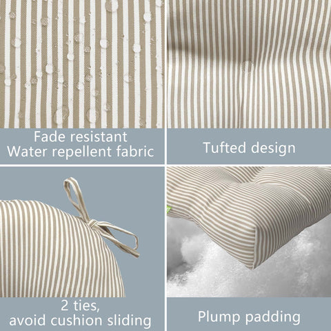 Beige Strip Seat Cushions waterproof