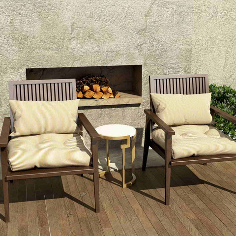 Beige Strip Seat Cushions home