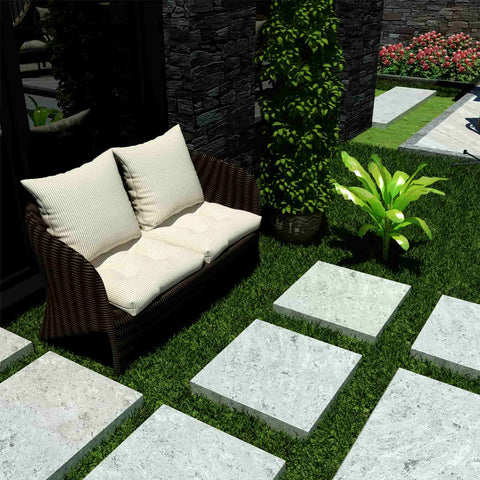 Beige Strip Seat Cushions on sofa