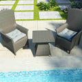 LVTXIII Outdoor Square Tufted Seat Cushions 19"x19"x5" Topanga Stripe Grey (Set of 2)