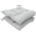 LVTXIII Outdoor Square Tufted Seat Cushions 19"x19"x5" Topanga Stripe Grey (Set of 2)