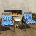 blue outdoor seat cushions on chair