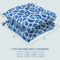 blue outdoor seat cushions size