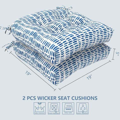 blue seat cushion size