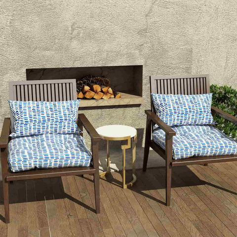 blue seat cushion with chair
