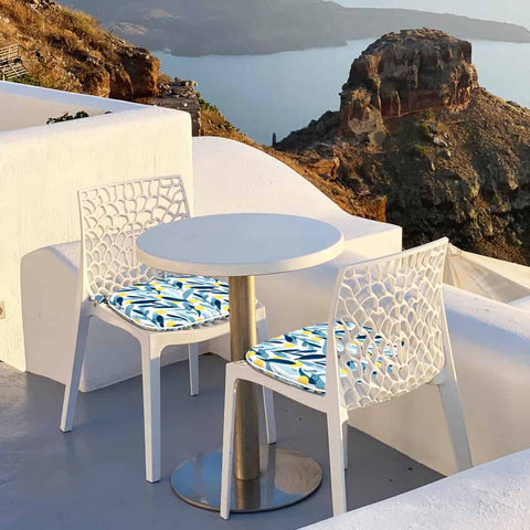 Blue Seat Cushions with desk