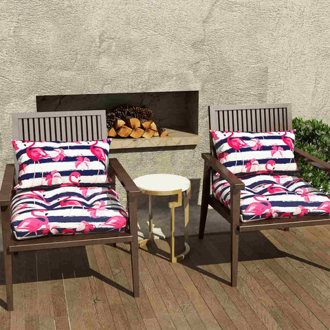 pink flamingo cushions u shape 2 with chairs