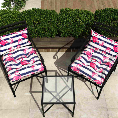 pink flamingo cushions u shape 2 on chairs