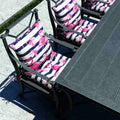 pink flamingo cushions u shape in patio